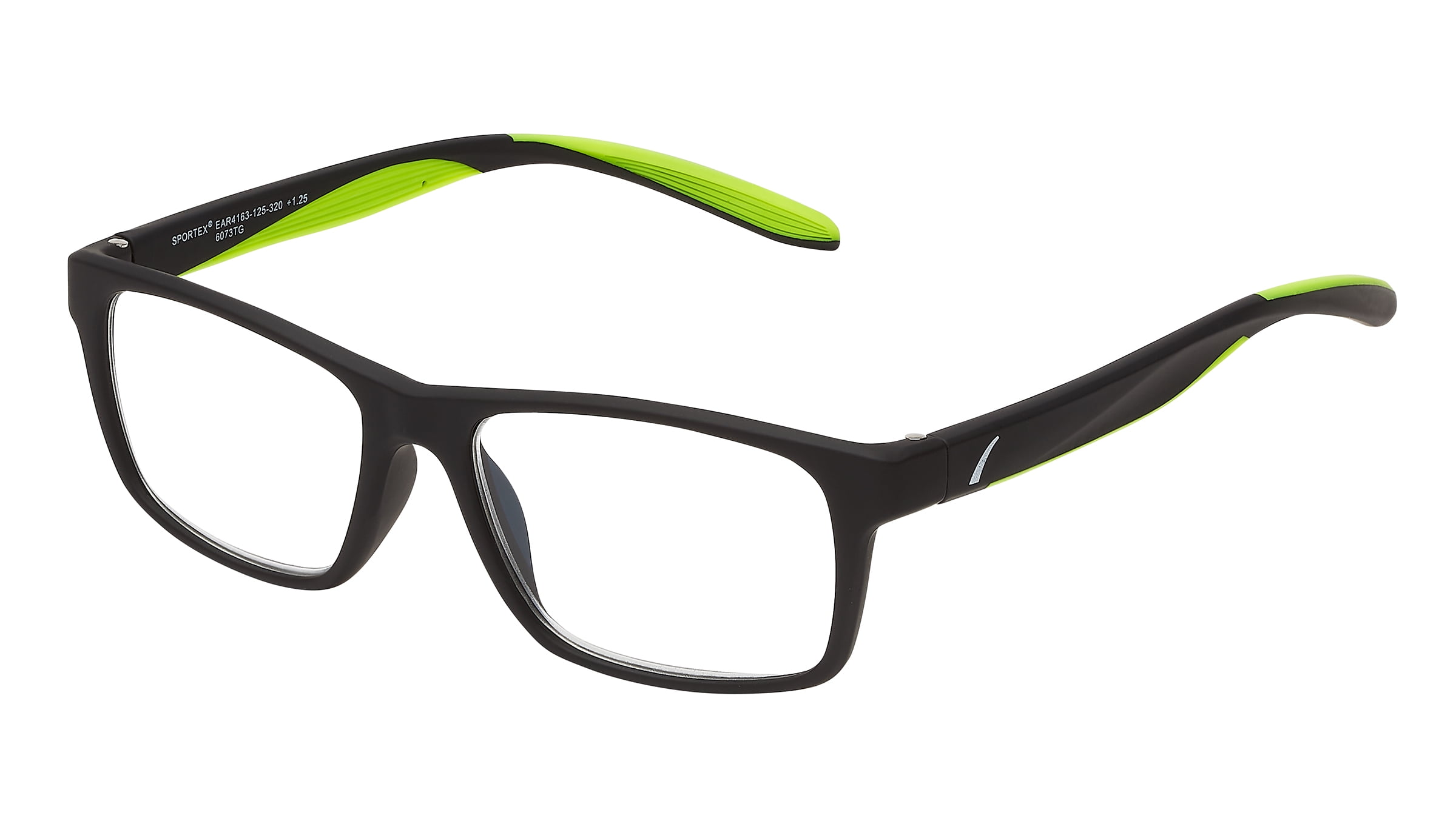 SAV Sportex Reading Glasses, Rectangular Frame, AR4163, +1.25, Sport Green