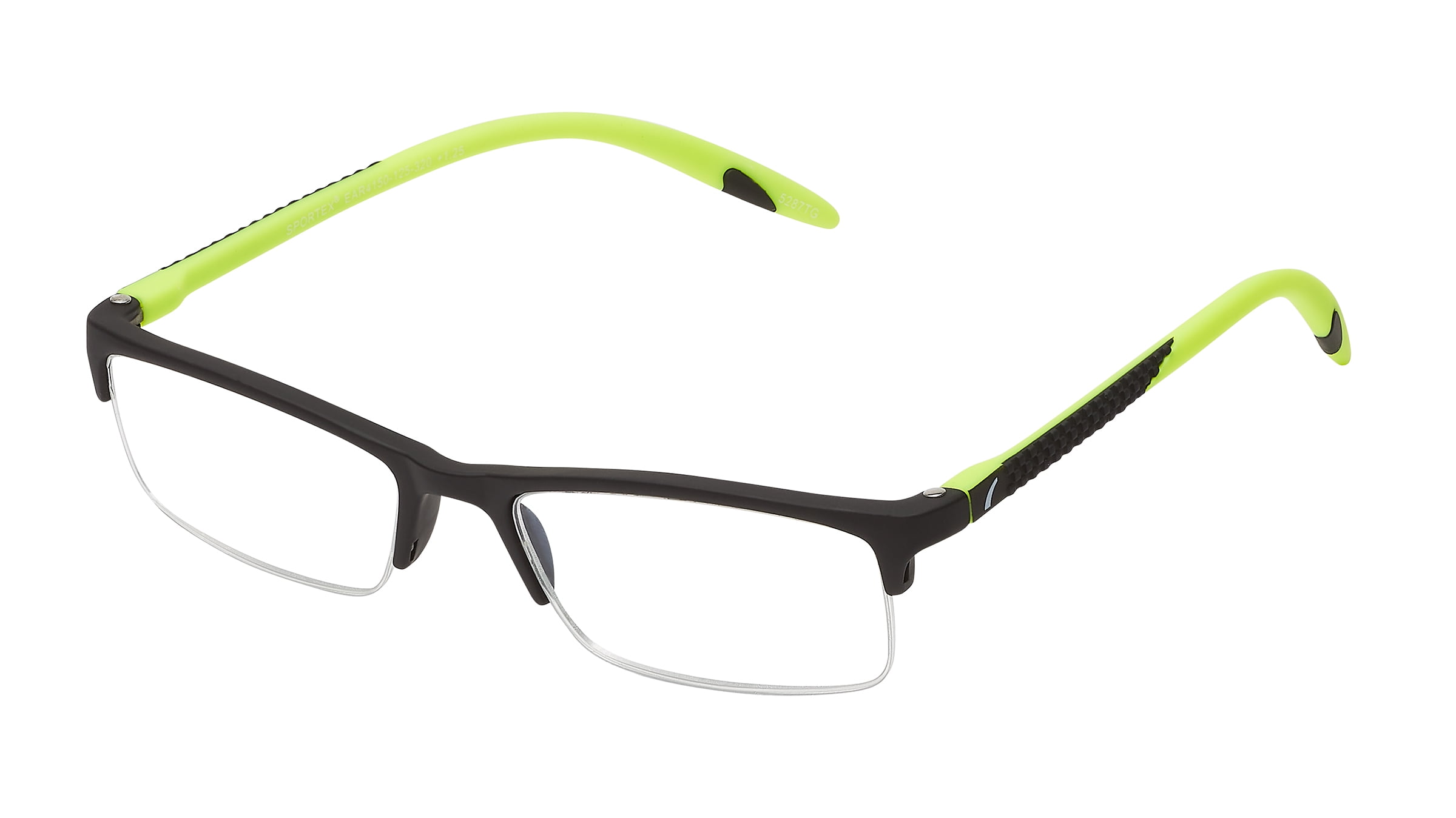 SAV Sportex Reading Glasses, Semi-Rimless Sport Frame, AR4150. +1.50, Sport Green