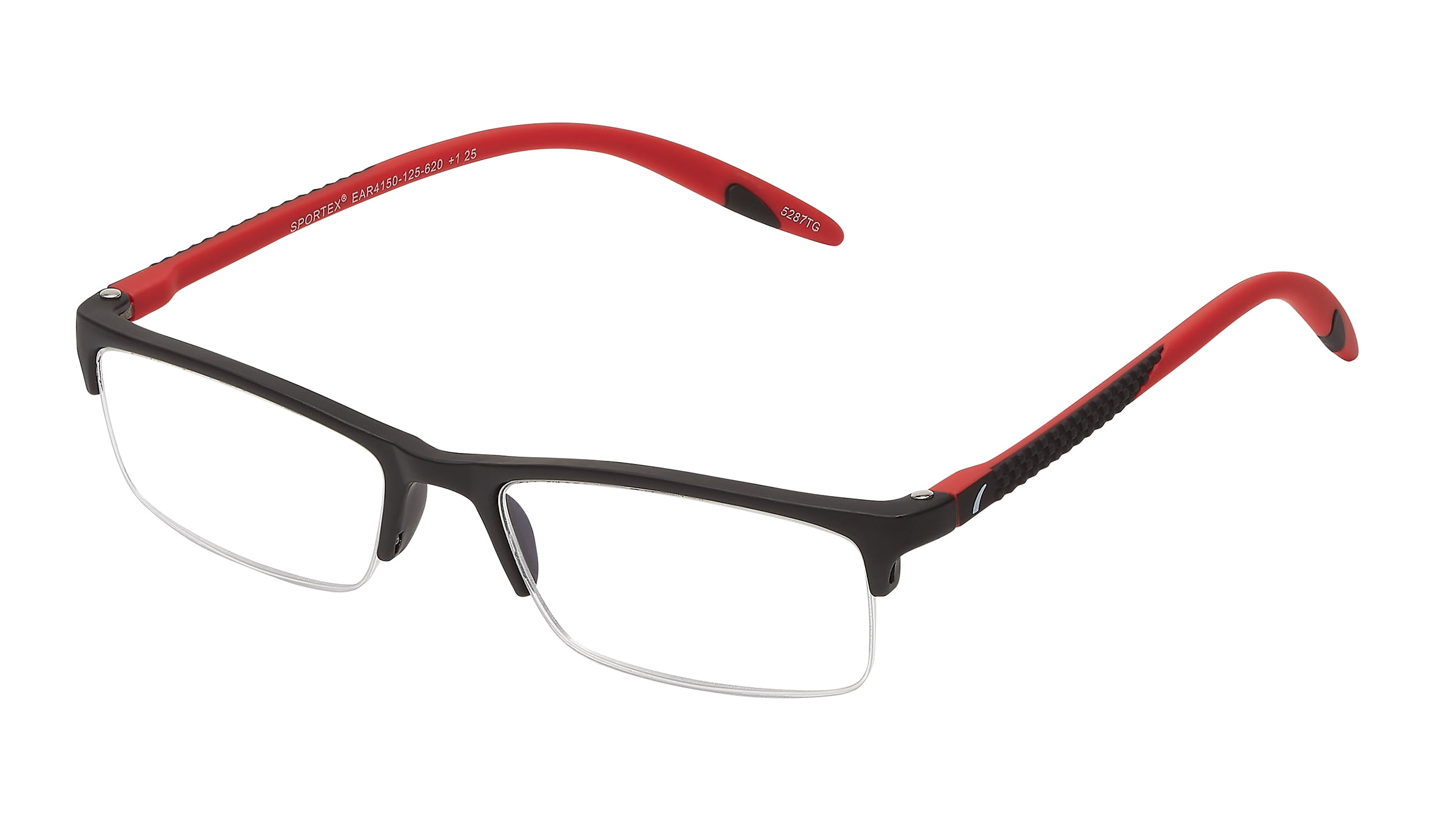 SAV Sportex Reading Glasses, Semi-Rimless Sport Frame, AR4150, +1.50, Sport Red