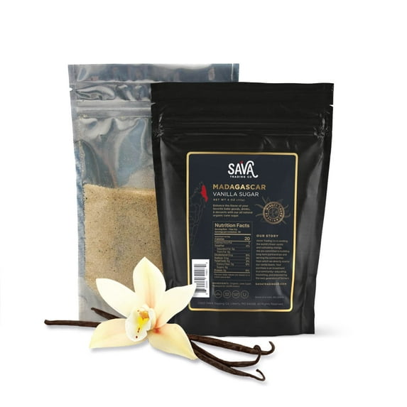 SAVA Vanilla Sugar from Madagascar Vanilla Beans 4 Oz