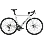 SAVADECK Carbon Disc Road Bike, Integrated Design Racing Bicycle Carbon Frame Carbon Fork with Shimano SORA R3000 Derailleur System 18 Speed Disc Brake Road Bike for Men or Women.