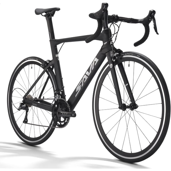 SAVADECK Carbon Road Bike, Warwinds3.0 700C Carbon Fiber Frame Carbon Fork Racing Bicycle with Shimano SORA 18 Speed Derailleur System and Double V Brake.