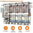 thumbnail image 1 of SAVALETOR  Clothes Rack Heavy Duty Clothing Racks,84.6"Portable Wardrobe,Multifunctional Clothes Wardrobe Metal Garment Rack,Free Standing Closet Sturdy Shoe Clothing Organizer Shelves, 1 of 10