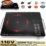 SAVALETOR Electric Cooktop Single Burner,3500W Portable Cooktop Countertop Waterproof,Multifunction Electric Induction Hot Plate Cooker with Touch Control Panel 4 Hours Timer110V