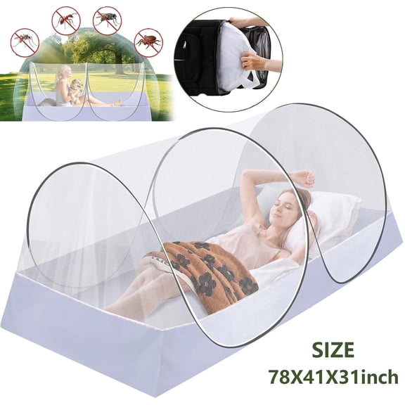 SAVALETOR Mosquito Net for Bed,Large Pop Up Mosquito Tent, Foldable Mosquito Net,Portable Camping Mosquito Net,Easy to Install and Wash,Travel、Patio,(Gray,40inch)