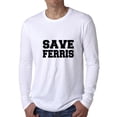 thumbnail image 1 of SAVE FERRIS - Bueller - Support Day Off Men's Long Sleeve Grey T-Shirt, 1 of 2