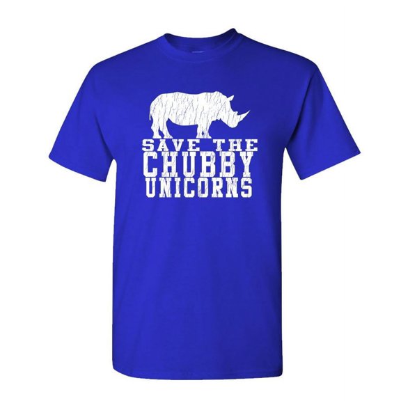 SAVE THE CHUBBY Unicorns - Unisex Cotton T-Shirt Tee Shirt