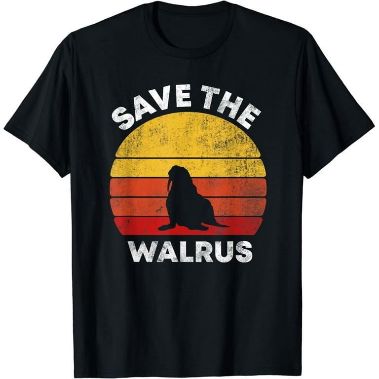 Walrus T-Shirt, Vintage Retro Style T-Shirt Walrus T-Shirt, Vintage Retro Style T-Shirt