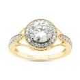 thumbnail image 1 of SAVEARTH DIAMONDS 1 1/2 ct. t.w Center 7MM Round Cut Lab Created Moissanite Diamond Halo Engagement Ring For Women In 14K Yellow Gold Over Sterling Silver (G-H Color, VVS1 Clarity, 1.50 Cttw)Size : 4, 1 of 7