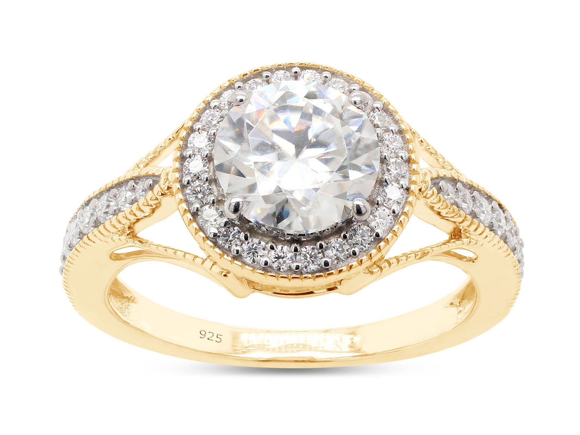 SAVEARTH DIAMONDS 1 1/2 ct. t.w Center 7MM Round Cut Lab Created ...