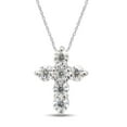 thumbnail image 1 of SAVEARTH DIAMONDS 1/2 Carat Round Cut Lab Created Moissanite Diamond Cross Pendant Necklace In 14K Solid White Gold Jewelry For Women With 18" Chain (G-H Color, VVS1 Clarity, 0.50 Cttw), 1 of 7