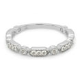 thumbnail image 1 of SAVEARTH DIAMONDS 1/4 ct. t.w Round Cut Lab Created Moissanite Diamond Milgrain Half Eternity Stackable Band Ring For Women In 10K Solid White Gold (G-H Color, VVS1 Clarity, 0.25 Cttw)-10, 1 of 8