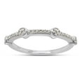 thumbnail image 1 of SAVEARTH DIAMONDS 1/8 Carat Round Cut Lab Created Moissanite Diamond Station Wedding Band Ring In 14K White Gold Over Sterling Silver Jewelry For Women (G-H Color, VVS1 Clarity, 0.12 Cttw)-8.5, 1 of 7