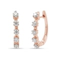 thumbnail image 1 of SAVEARTH DIAMONDS 1 Carat Round Cut Lab Created Moissanite Diamond Five Stone Hoop Earrings In 10K Solid Rose Gold Jewelry For Women (G-H Color, VVS1 Clarity, 1 Cttw), 1 of 7