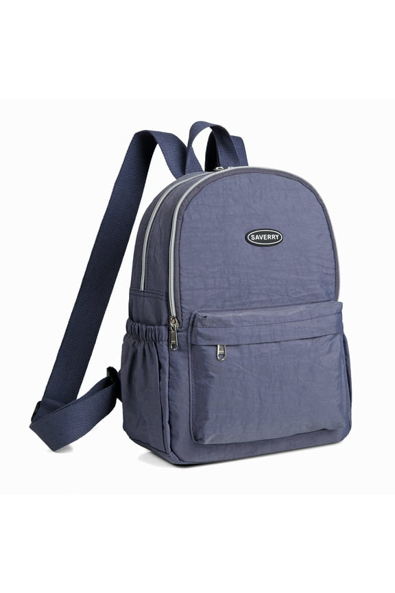 Women Backpack Small Hiking Daypack Female Nylon Rucksack Blue Gray
