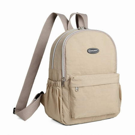 SAVERRY Women Backpack Small Hiking Daypack Female Nylon Rucksack Khaki