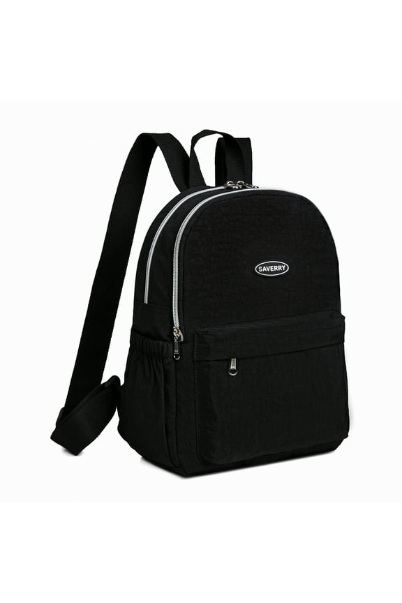 Women Backpack Small Hiking Daypack Female Nylon Rucksack Black