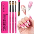 thumbnail image 1 of SAVILAND 3Pcs Acrylic Nail Brushes Set, Sizes 8/10/14, Pink, 1 of 8