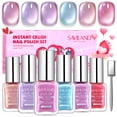 thumbnail image 1 of SAVILAND 6pcs Nail Polish Set: Quick Dry 6 Colors Cat Eye Nail Polish Shimmer Romantic Pink Series Magnetic Cateye Fingernail Polish with Magnet Stick DIY Manicure Valentine Gift for Women Girls, 1 of 8