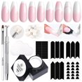 thumbnail image 1 of SAVILAND French Nails Kit: 10s Easy French Tip Stickers with Nail Art Sponges 5 Sheets French Nail Stickers White Nail Painting Gel Guides French Edge Auxiliary Kit for Beginner, 1 of 8