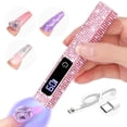 thumbnail image 1 of SAVILAND Glitter U V Light for Gel Nails: 12W LCD Screen Handheld U V Nail Lamp 8X-Faster Cure LED Lamp Visible Timer Touch Screen Gel Nails Lamp Cordless Nail Dryer, 1 of 8