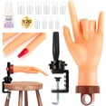 thumbnail image 1 of SAVILAND Practice Hand for Acrylic Nails: Flexible & Realistic Nail Practice Hand Mannequin Hand Silicone Nail Hand Practice with 120PCS Nail Tips Nail Glue for Beginners Manicure Training Home, 1 of 7