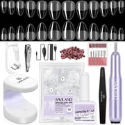 SAVILAND Gel Nail Kit with 500 Short Almond Tips, Electric Nail Drill, Nail Glue
