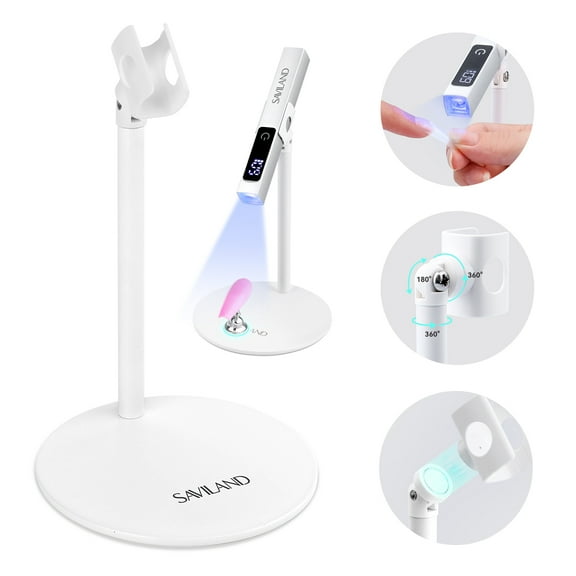 SAVILAND U V Nail Lamp Stand: Sturdy Only U V Light Stand for Gel Nails Polish 360 Adjustable Magnetic Rotation U V Nail Light Stand Portable Handsfree Builder Nail Gel Lamp Stand