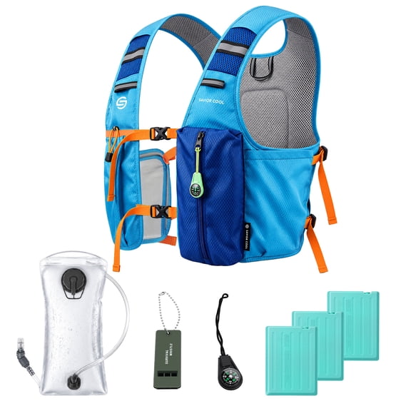 Cooling Hydration Vest with 2L BPA-Free Water Bladder, Running Vest with 3 Removable Cooling Packs, Lightweight Outdoor Hydration Pack for Hot Weather, Hiking, Cycling, Training
