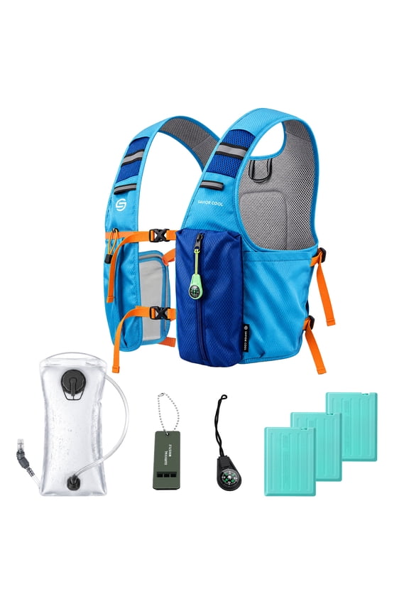 Cooling Hydration Vest with 2L BPA-Free Water Bladder, Running Vest with 3 Removable Cooling Packs, Lightweight Outdoor Hydration Pack for Hot Weather, Hiking, Cycling, Training