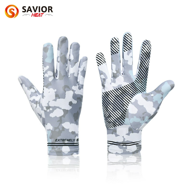SAVIOR Full Finger UV Protection Lightweight Sun Ice Silk Gloves,Outdoor  Cycling Sport Gloves for Men Women,Gray Cloud