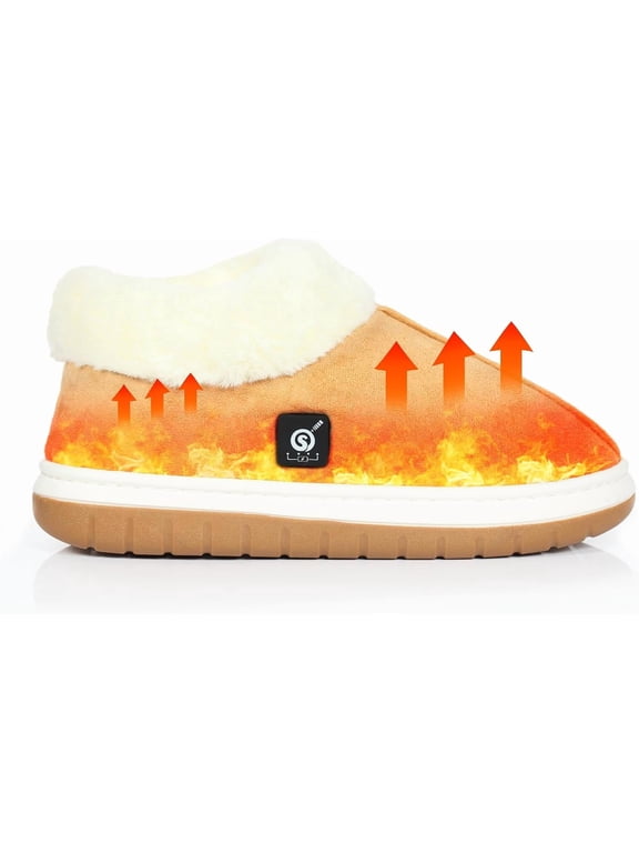 2025 Newest Heated Slippers for Men & Women – Rechargeable 7.4V 2200mAh Foot Warmers with 3 Heat Settings, Anti-Slip Indoor Winter House Shoes