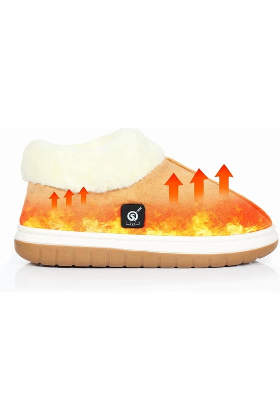2025 Newest Heated Slippers for Men & Women – Rechargeable 7.4V 2200mAh Foot Warmers with 3 Heat Settings, Anti-Slip Indoor Winter House Shoes