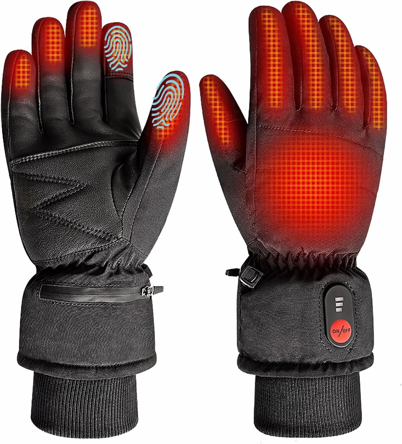 SAVIOR HEAT Electric Heated Gloves for Men Women, 7.4V 2200mAH Rechargeable Battery Heated Work Glove, Touchscreen Winter Hand Warmer Gloves for Motorcycle Skiing Riding Arthritis & Raynaud's
