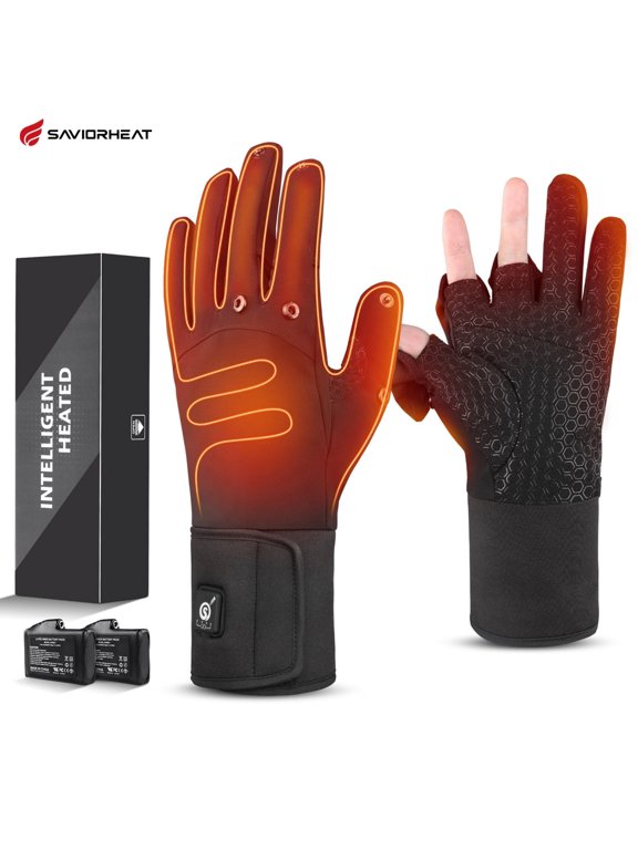 Heated Fishing Gloves for Men & Women – Rechargeable Waterproof, Finger Dexterity Electric Gloves for Cold Weather Hunting, Photography, Cycling, Working