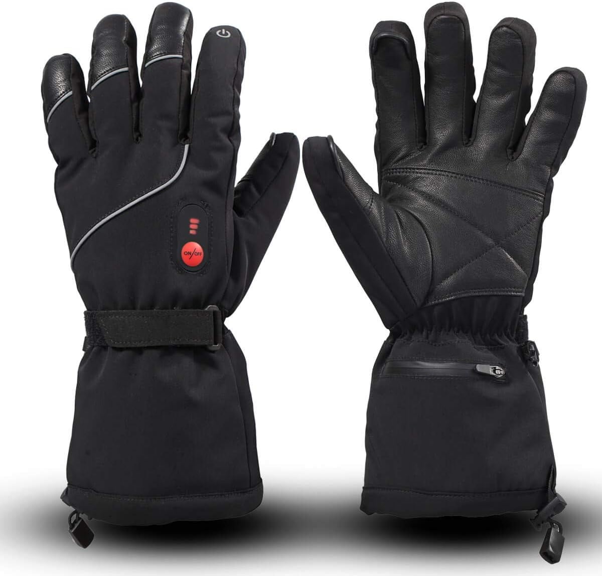 SAVIOR HEAT Heated Gloves Electric Rechargeable Battery Men Women Ski Snowboarding Outdoors (Black)