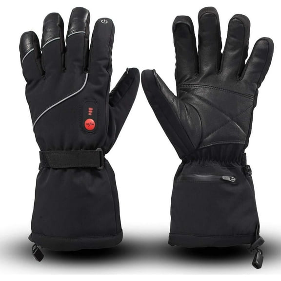SAVIOR HEAT Heated Gloves Electric Rechargeable Battery Men Women Ski Snowboarding Outdoors (Black)
