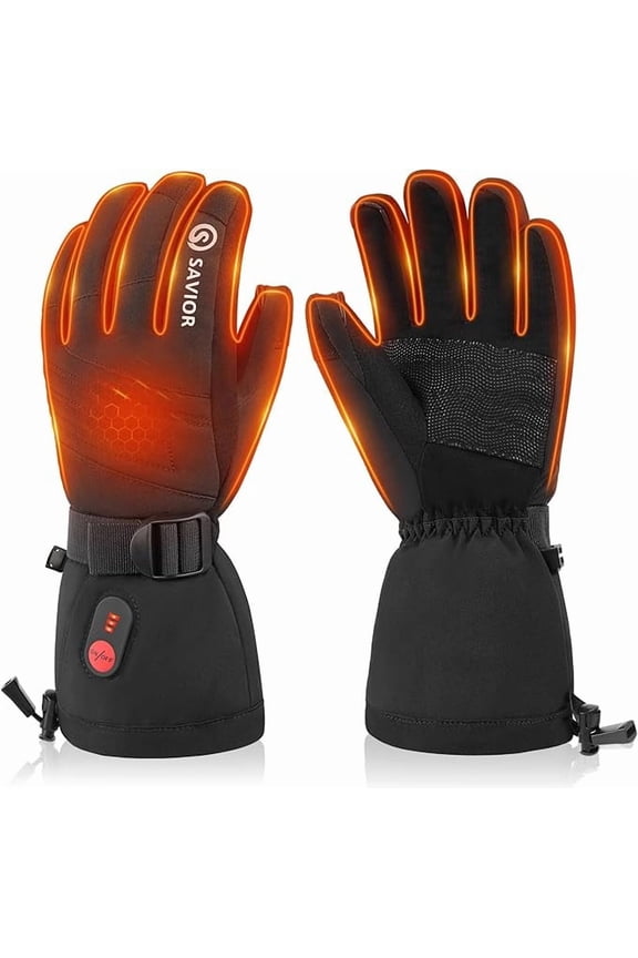 Heated Gloves for Men & Women - 3 Heat Levels, Rechargeable 7.4V 2200mAh, Touchscreen Water-Resistant, Ideal for Skiing, Snowboarding, Hiking, Outdoor Work
