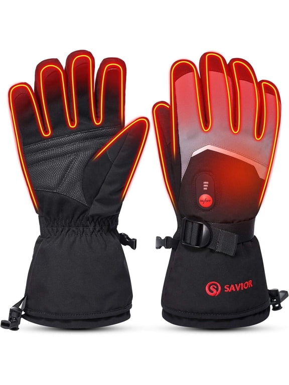 Heated Gloves for Men Women, Rechargeable 2200mAh Battery Powered Ski Gloves, Waterproof Touchscreen Electric Heated Winter Hand Warmer Gloves for Cycling Skiing Motorcycling Hunting