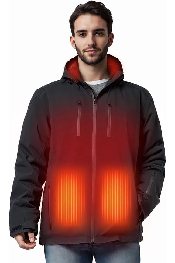 Heated Jackets for Men with 10-Hour Battery Life Waterproof & Windproof Electric Mens Winter Jacket