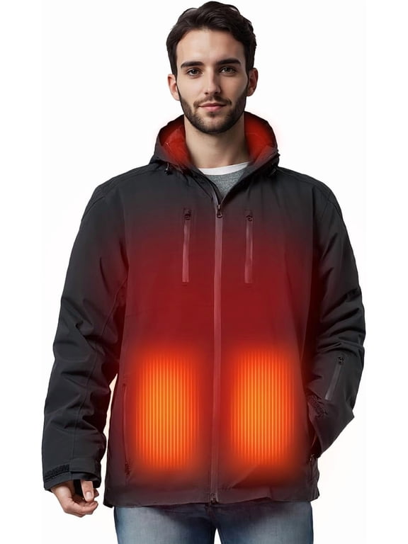 Heated Jackets for Men with 10-Hour Battery Life Waterproof & Windproof Electric Mens Winter Jacket