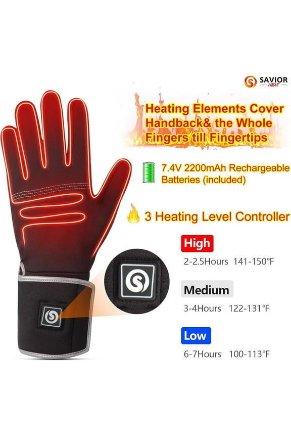 Heated Liners Gloves for Men Women, Electric Rechargeable Battery Thermal Thin Gloves for Winter Skiing Typing Driving Riding Cycling Hiking