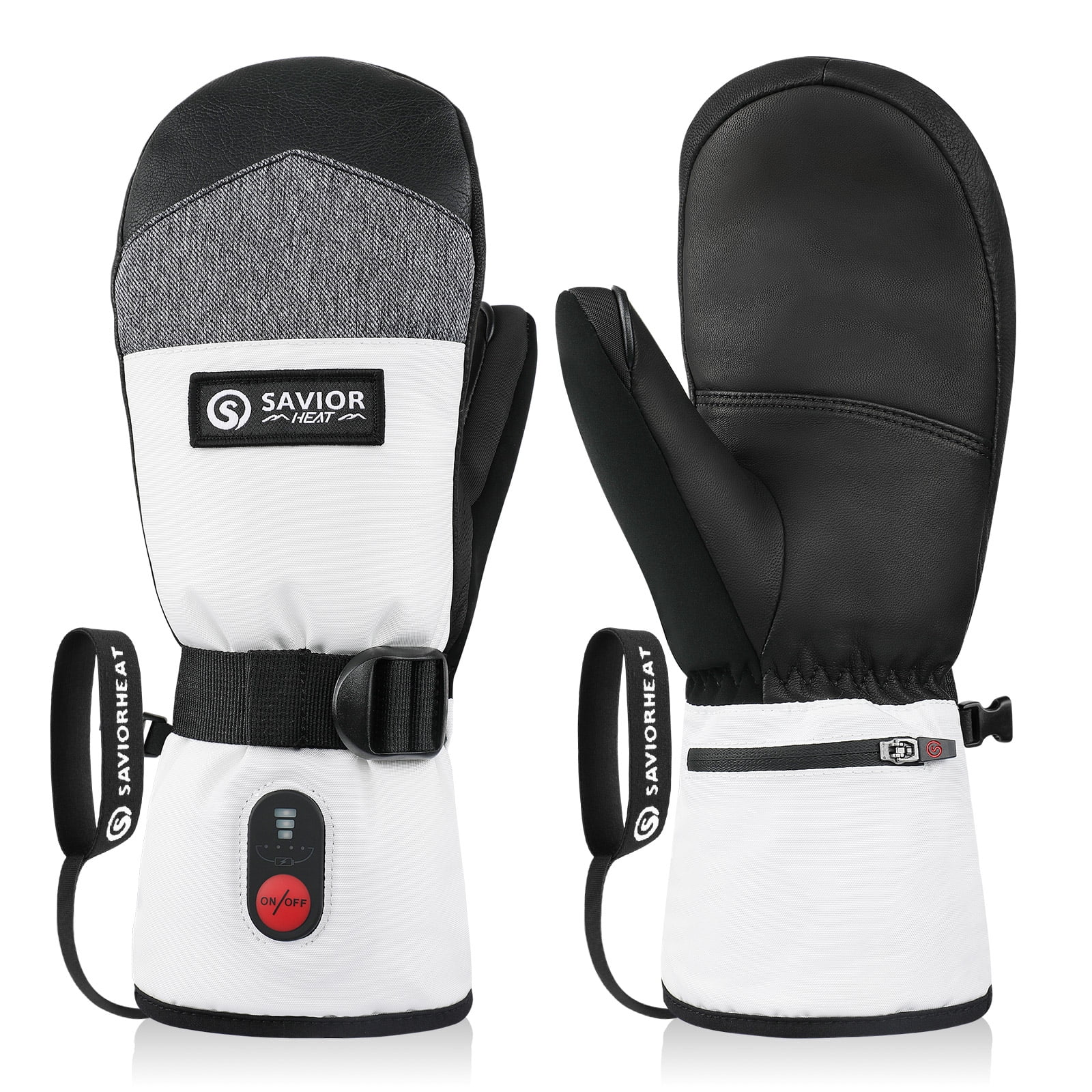 SAVIOR HEAT Heated Mittens for Men & Women - 7.4V 3000mAh Battery, Fast Charging, Waterproof & Touchscreen, Ideal for Skiing, Hiking, Snowboarding, Camping
