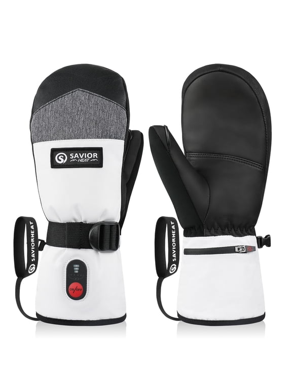 Heated Mittens for Men & Women - 7.4V 3000mAh Battery, Fast Charging, Waterproof & Touchscreen, Ideal for Skiing, Hiking, Snowboarding, Camping