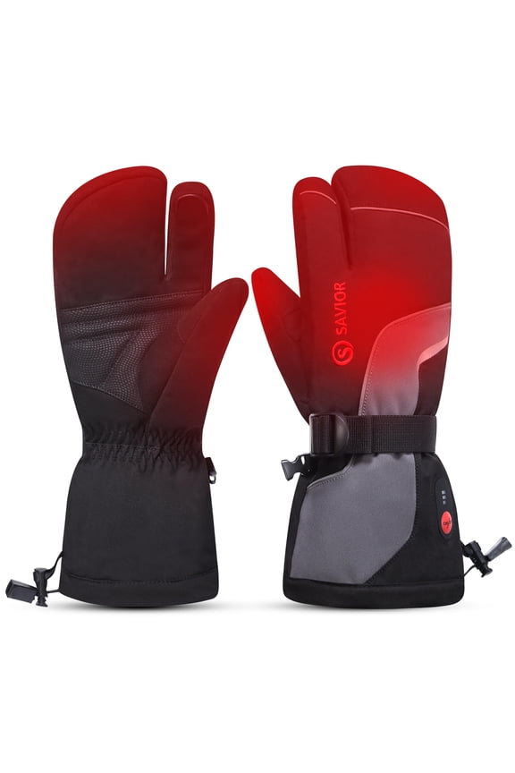 Heated Mittens for Men & Women – Rechargeable 7.4V 2200mAh, Touchscreen Waterproof Ski Gloves for Skiing, Snowboarding, Camping, Hiking