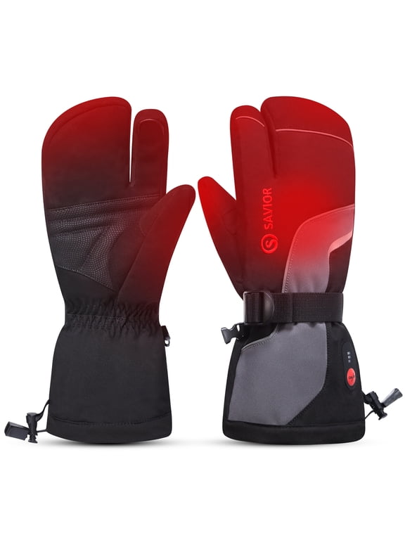 Heated Mittens for Men & Women – Rechargeable 7.4V 2200mAh, Touchscreen Waterproof Ski Gloves for Skiing, Snowboarding, Camping, Hiking