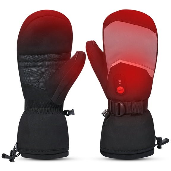 SAVIOR HEAT Heated Ski Gloves, Heated Mittens for Men Women,7.4V Rechargeable Battery Gloves for Skiing Hiking