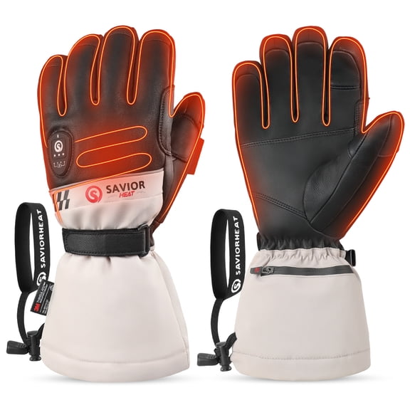 SAVIOR HEAT Heated Skiing Gloves for Men Women, Electric Ski Glove Rechargeable Battery Heated Hand for Motorcycle Skiing