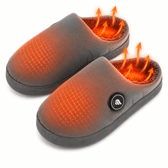 SAVIOR HEAT Heated Slippers for Men Women, Rechargeable Electric Foot Warmer Shoes with 3 Heat Settings, Non-Slip Sole, 2200mAh Battery, Indoor Outdoor