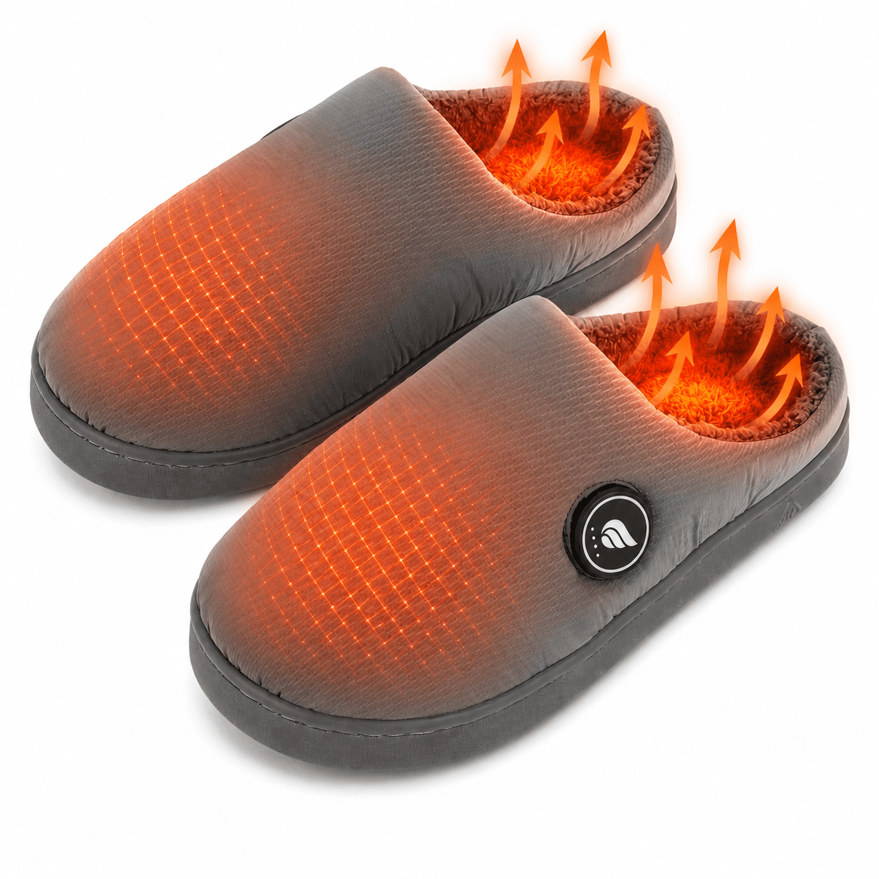 SAVIOR HEAT Heated Slippers for Men Women, Rechargeable Electric Foot Warmer Shoes with 3 Heat Settings, Non-Slip Sole, 2200mAh Battery, Indoor Outdoor